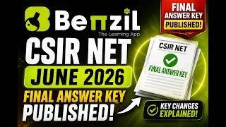 Thumbnail: CSIR NET June 2026 Final answer Key Published- Key changes!