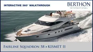 Thumbnail: Fairline Squadron 58 “KISMET II” Yacht for Sale | Interactive 360° Walkthrough