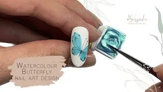 Thumbnail: TUTORIAL  I  Watercolour/Aquarelle butterfly nail art design.