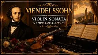 Thumbnail: Felix Mendelssohn ~ Violin Sonata in F Minor, Op. 4 – MWV Q12 | Violin & Piano