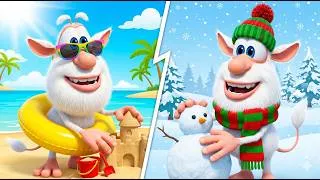 Thumbnail: SUMMER VS WINTER! ☀️❄️ Booba's Double Vacation! 🏖️ | Cartoons for kids