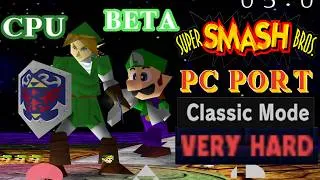 Thumbnail: Super Smash Bros. PC Port - Co-op Classic Mode Gameplay with Luigi and Link (CPU)