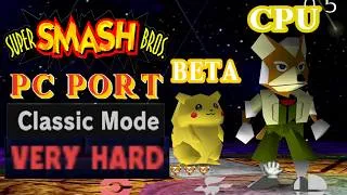 Thumbnail: Super Smash Bros. PC Port - Co-op Classic Mode Gameplay with Pikachu and Fox (CPU)