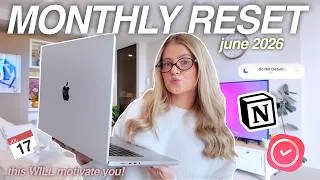 Thumbnail: JUNE MONTHLY RESET 🌷🍵 | Planning, Goals, Deep Cleaning, Etc! | *the ultimate reset routine* | 2026 ✨
