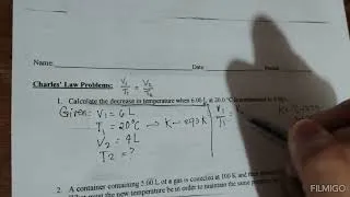 Thumbnail: Gas Law: Charles' Law sample problem