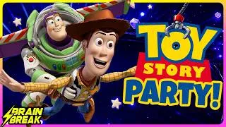 Thumbnail: Toy Story Brain Break Party ⚡️ Freeze Dance for Kids ⚡️ Just Dance ⚡️ Buzz Space Run