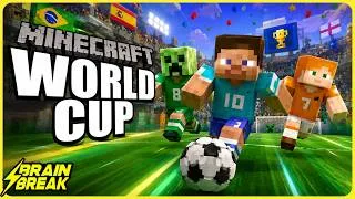 Thumbnail: Minecraft World Cup ⚽️ Soccer Brain Break for Kids ⚡️ Coach W