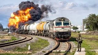 Thumbnail: Ukrainian Drones STRIKE Russian Train in CRIMEA… Putin Is OUT of Fuel