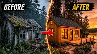 Thumbnail: Abandoned Lake House Restoration | AI Before vs After Transformation 😱🏡