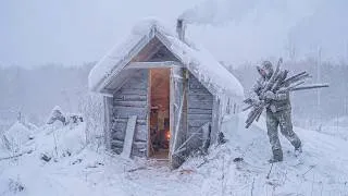 Thumbnail: Surviving a Brutal -16°C Winter Night Alone in a Wooden Cabin | Caught in a Winter SNOWSTORM