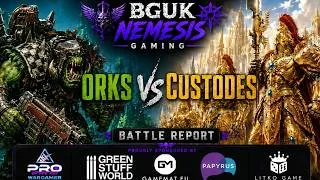 Thumbnail: Boltgun Tactics GT - Battle report Orks vs Adeptus custodes. Rich vs Sam
