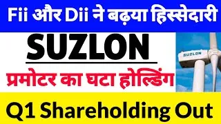 Thumbnail: suzlon energy latest news,suzlon energy latest news today, Q1 Shareholding Out, FII & DII Increase 