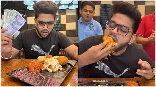 Thumbnail: भारत का सबसे आसान Momos Challenge😱😱 2 min में सिर्फ़ 6 Momos खाओ ₹3100/- Cash ले जाओ😳😱💸💸