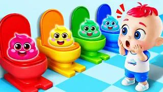 Thumbnail: Colorful Potties | I Need to Go Potty | Kids Song & Nursery Rhymes |  BibiBerry