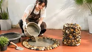 Thumbnail: Great ideas using pebbles - DIY beautiful cement planters at home