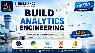 Thumbnail: ✈️Analytics Engineering End to End Project in Tamil | OpenSky API, Snowflake, dbt & Power BI