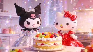 Thumbnail: 🍰😊 What Happens When Kuromi and Hello Kitty Go into the Kitchen to Bake Cakes for Their Classmates !