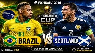 Thumbnail: Brazil vs Scotland** in the eFootball 2026 Mobile International Cup Tournament!
