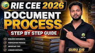 Thumbnail: RIE CEE 2026 DOCUMENT PROCESS || REQUIRED DOCUMENTS & VERIFICATION || STEP BY STEP COMPLETE GUIDE