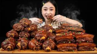 Thumbnail: Massive Chinese Feast: Braised Pork Belly & Spicy Noodles! Seafood ASMR Chinese Food Mukbang |食べ |吃播