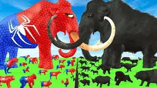 Thumbnail: Prehistoric Mammoth vs Spidey Mammoth Size Comparison Epic Battle Animal Revolt Battle Simulator