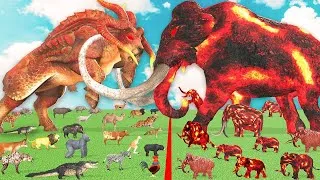 Thumbnail: Prehistoric Mammals vs Lava Mammals Size Comparison Animal Epic Battle Woolly Mammoth vs Lava Mammot