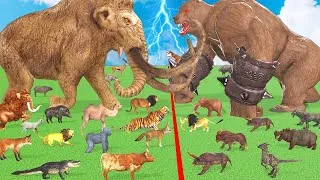 Thumbnail: Prehistoric Animals VS Hybrid Animals Mammals Size Animal Revolt Battle Simulator Animal Epic Battle