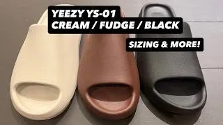 Thumbnail: YEEZY YS-01 SLIDES THREE COLORWAYS ON FOOT SIZING! CREAM FUDGE BLACK! GOT IT AFTER 10 MONTH