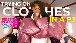 Thumbnail: TRYING ON CLOTHES ON A PRIVATE JET.               First Class Fits [EP.1]