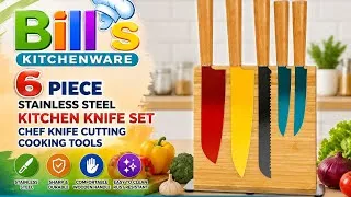 Thumbnail: 6piece Stainless steel kitchen knife set chef knife  cutting cooking tools