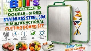 Thumbnail: Double=sided stainless steel 304 & multifunctional cutting board set