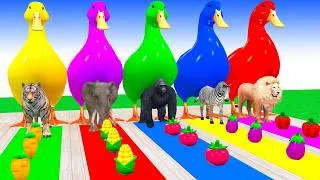Thumbnail: Long Slide Game With Tiger Elephant Gorilla Zebra Lion 3d Animal Game - Funny 3d Animals
