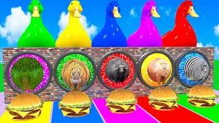 Thumbnail: Long Slide Game With Dinosaur Tiger Buffalo Lion Zebra 3d Animal Game - Funny 3d Animals