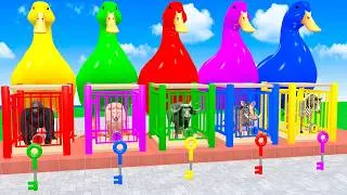 Thumbnail: Long Slide Game With Gorilla Lion Buffalo Warthog Zebra 3d Animal Game - Funny 3d Animals