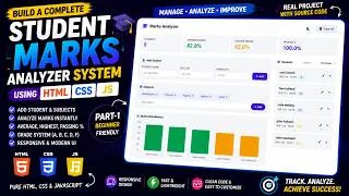 Thumbnail: 📊 Student Marks Analyzer System Using HTML, CSS & JavaScript | Complete Project Tutorial