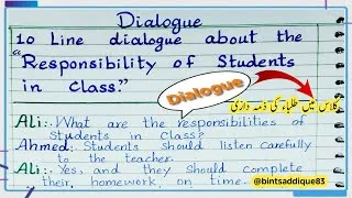 Thumbnail: 10 lines dialogue about the responsibility of students in class🧍‍♂️ | کلاس میں طلباء کی ذمہ داری🫶 | 