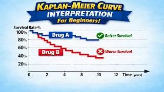 Thumbnail: Kaplan Meier Curve for Beginners — How to read and interpret!