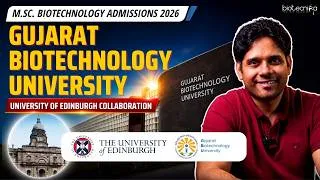 Thumbnail: M.Sc. Biotechnology Admissions 2026 | Gujarat Biotechnology University | Research & Innovation