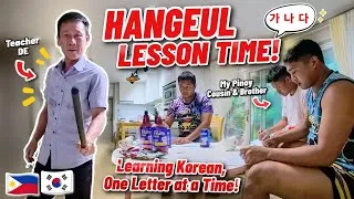 Thumbnail: My Pinoy Cousins Learn Korean! 🇵🇭🇰🇷 DE  Their Korean Teacher | Simple Countryside Life in Korea