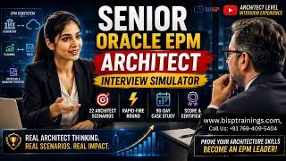 Thumbnail: Senior Oracle EPM Architect Interview Simulator  22 Real-World Scenarios + 90-Day Case Study