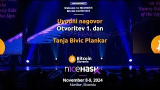 Thumbnail: Bitcoin konferenca NiceHashX Maribor 8-9.11.2024 - Tanja Bivic SLO stage kick-off Day1
