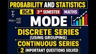 Thumbnail: BCA 3rd SEM Maths Mode 02 | Probability and Statistics | Mode using grouping and continous series