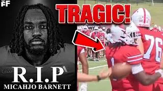 Thumbnail: College Football player DIES SUDDENLY ON THE FIELD after scoring a Touchdown!
