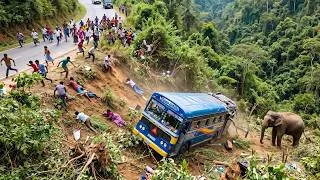 Thumbnail: 🚨 Wild Elephant Goes Rampage on Main Road! Terrifying Attack on Vehicles 🐘😱 #elephantattack