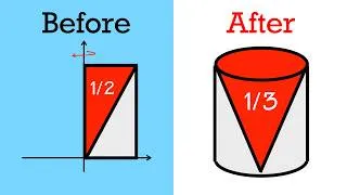 Thumbnail: The triangle is 1/2 of a rectangle so why is the cone 1/3 of a cylinder?