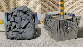 Thumbnail: Blender Rigid Body Simulation: Watch Cubes & Rocks Get Crushed!