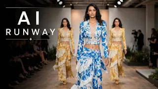 Thumbnail: Blue Floral Boho Dress Runway Edit | AI Fashion Film by GlamAura AI | Cinematic Editorial