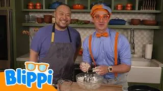 Thumbnail: Bliippi Learns To Cookl!🍕| Blippi Food Compilation | Learn To Cook with Blippi!