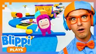 Thumbnail: Obby Sky Challenge! ☁️ Blippi Plays Roblox!