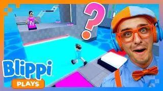 Thumbnail: Teamwork Puzzles 🧩 Cross The Blippi Bridge With Meekah! 😲 BEST OF BLIPPI PLAYS ROBLOX!